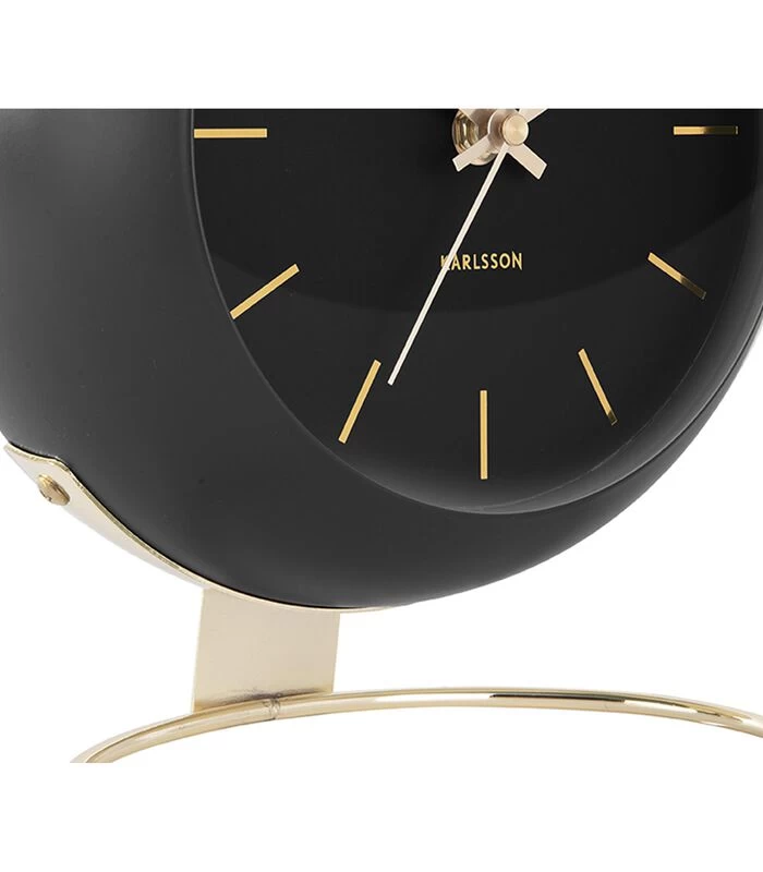 Karlsson Tafelklok Globe - Zwart - 21x24,5x14cm 5 Karlsson Tafelklok Globe - Zwart - 21x24,5x14cm - Afbeelding 3