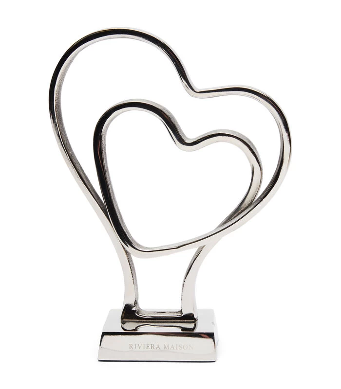 Sculptuur Hartjes Beeld Op Voet - Double Heartbeat Statue - Goud 3 Sculptuur Hartjes Beeld Op Voet - Double Heartbeat Statue - Goud
