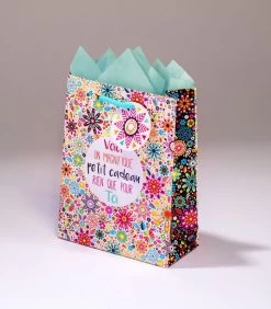 Geschenkentas Flower PowerL 14 X H 18 X P 6,5 Cm