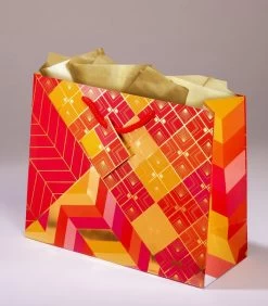 Geschenkentas Art Déco Rubis L 25 X H 20 X P 10 Cm