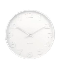 Karlsson Wandklok Mr. White Numbers - Witte Behuizing - Ø37,5cm