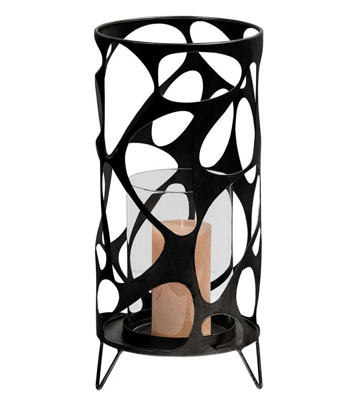 Jago Windlicht - Metaal - Zwart - 40x19x19 4 Jago Windlicht - Metaal - Zwart - 40x19x19 - Afbeelding 2