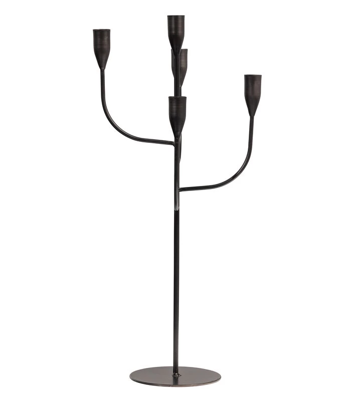 Kent Kandelaar - Metaal - Zwart - 57x26x26 5 Kent Kandelaar - Metaal - Zwart - 57x26x26 - Afbeelding 3