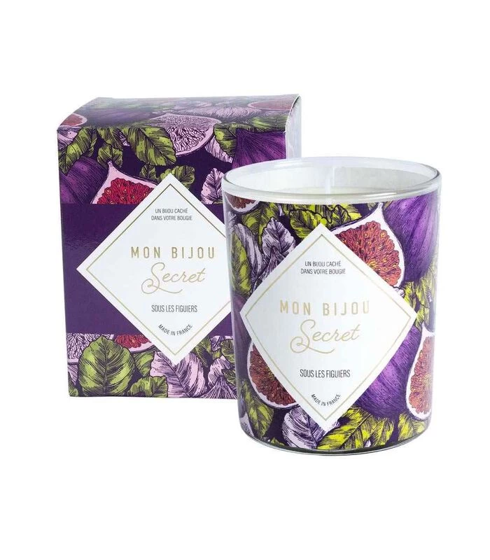 Geurkaars Vijg Met Gouden Messing Ring 3 Geurkaars Vijg Met Gouden Messing Ring