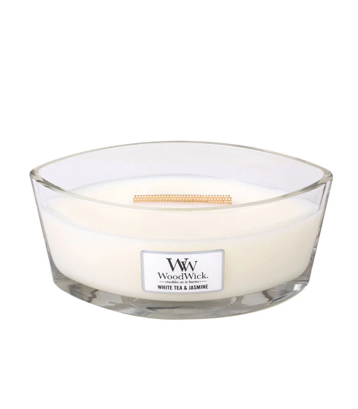 WoodWick Kaars White Tea & Jasmine Ellipse Kaars 3 WoodWick Kaars White Tea & Jasmine Ellipse Kaars