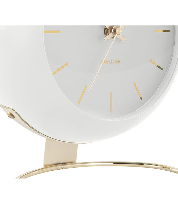 Karlsson Tafelklok Globe - Wit - 21x24,5x14cm 6 Karlsson Tafelklok Globe - Wit - 21x24,5x14cm - Afbeelding 4
