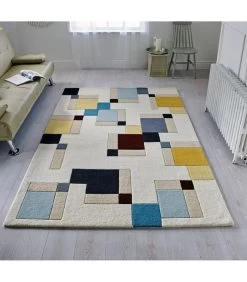 Met De Hand Afgewerkt Wollen Vloerkleed ABSTRACT