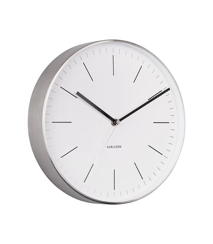 Karlsson Wandklok Minimal - Wit, Nikkel Behuizing - Ø27,5cm 2 Karlsson Wandklok Minimal - Wit, Nikkel Behuizing - Ø27,5cm