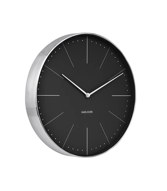 Karlsson Wandklok Normann Station - Zwart, Geborsteld Case - Ø37,5cm 4 Karlsson Wandklok Normann Station - Zwart, Geborsteld Case - Ø37,5cm - Afbeelding 2