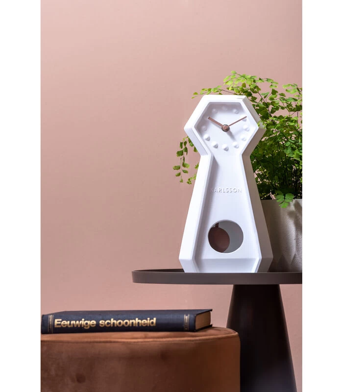 Karlsson Tafelklok Genuine - Wit - 34x9,4x16cm 4 Karlsson Tafelklok Genuine - Wit - 34x9,4x16cm - Afbeelding 2