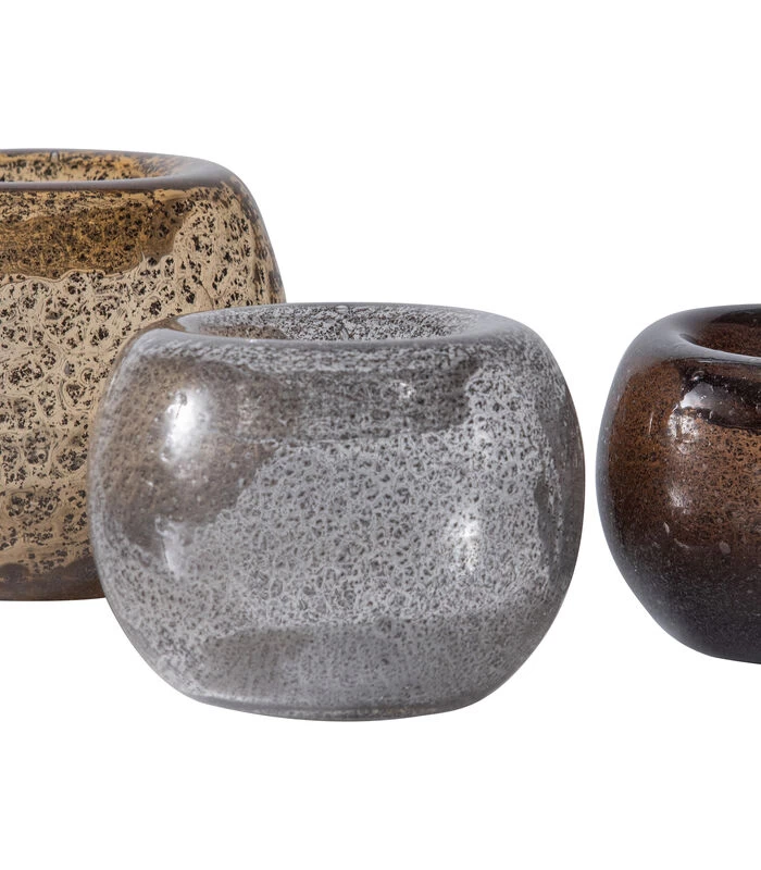 BePureHome Drib Vaas - Glas - Bruin - 12x15x15 4 BePureHome Drib Vaas - Glas - Bruin - 12x15x15 - Afbeelding 2