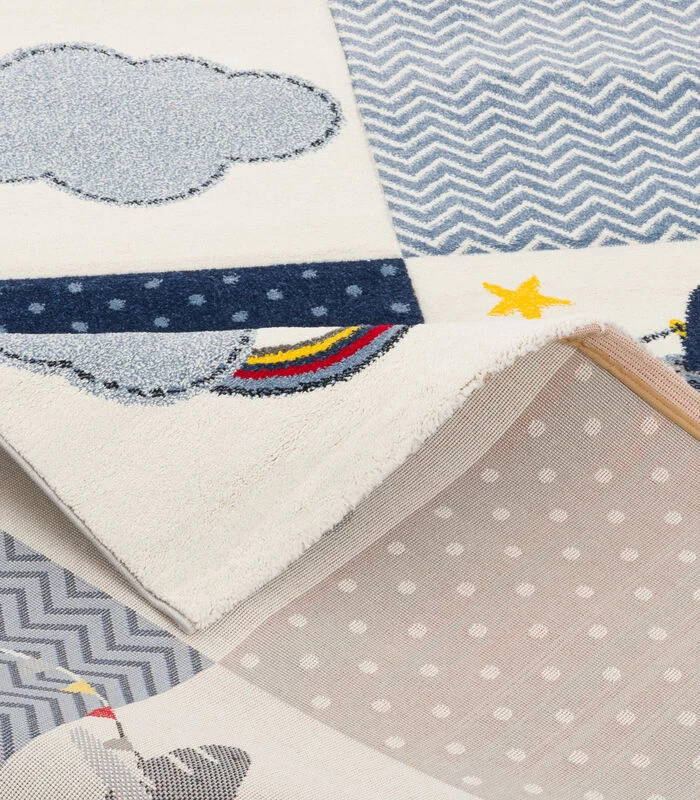 Maui Kids - Kindertapijt - Ruitjespatroon Vliegtuigen 5 Maui Kids - Kindertapijt - Ruitjespatroon Vliegtuigen - Afbeelding 3