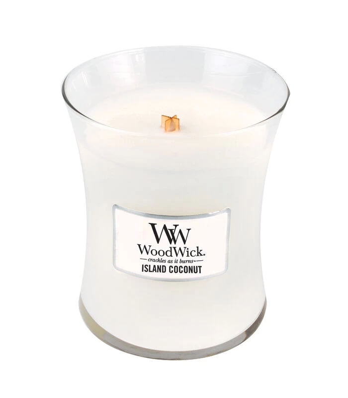 WoodWick Kaars Island Coconut Medium Kaars 3 WoodWick Kaars Island Coconut Medium Kaars