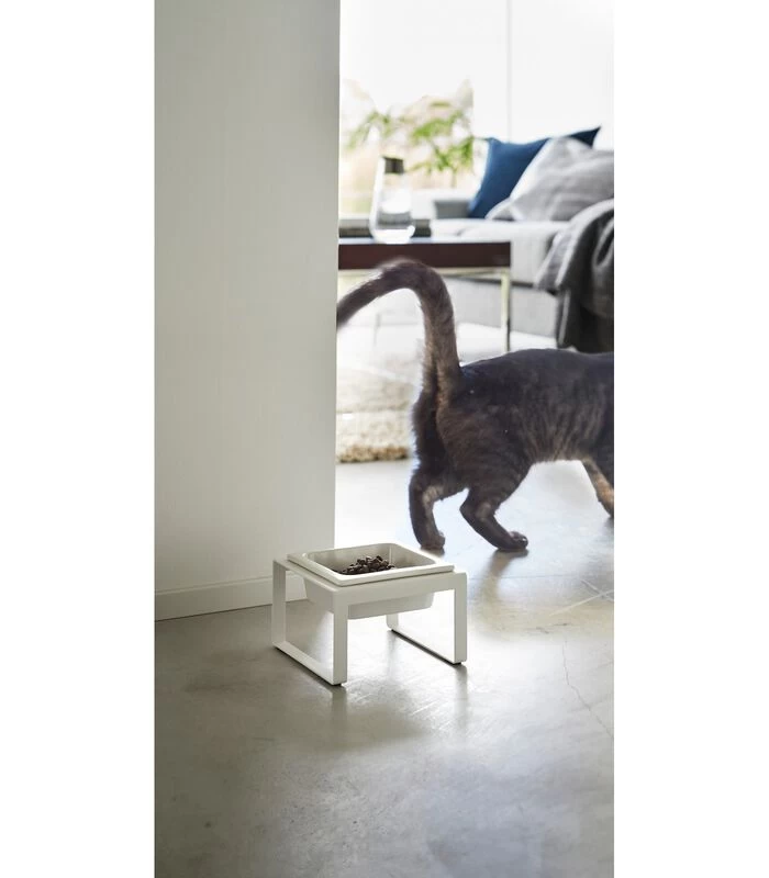 Yamazaki Pet Food Bowl Stand Single - Tower - White 5 Yamazaki Pet Food Bowl Stand Single - Tower - White - Afbeelding 3