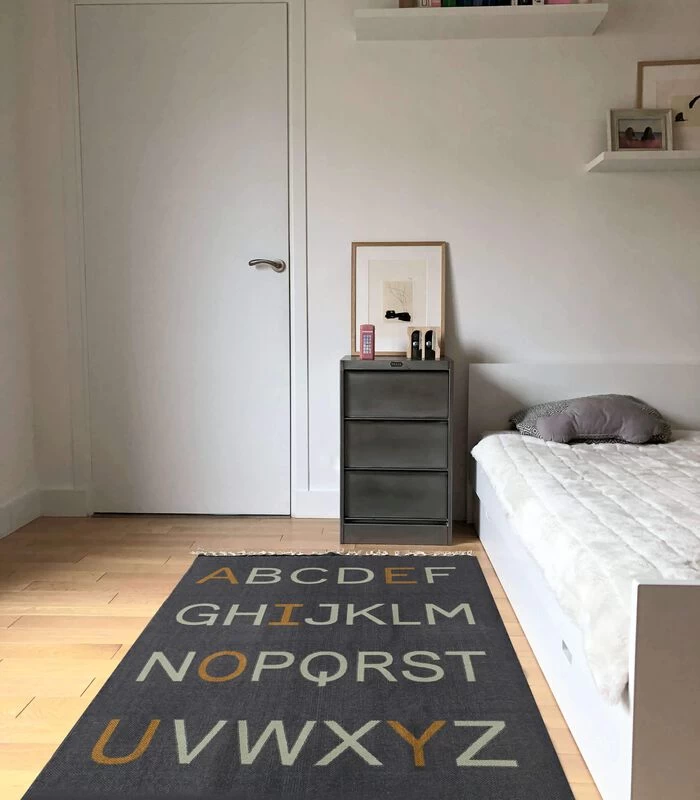 Kindertapijt Alfabet Grijs 4 Kindertapijt Alfabet Grijs - Afbeelding 2