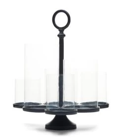 Windlichten Voor Binnen - Lisbon Multiple Hurricane - Zwart - 1 Stuks
