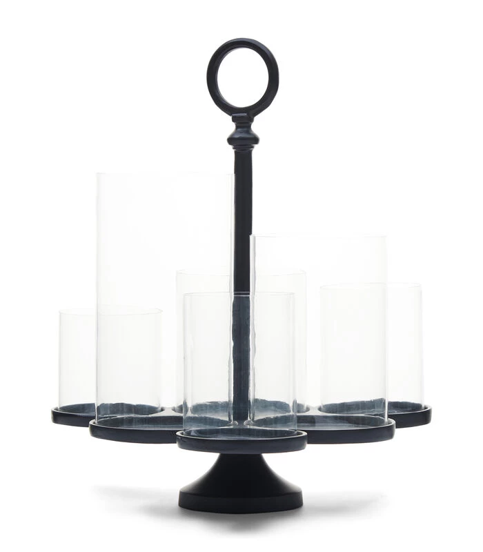 Windlichten Voor Binnen - Lisbon Multiple Hurricane - Zwart - 1 Stuks 3 Windlichten Voor Binnen - Lisbon Multiple Hurricane - Zwart - 1 Stuks