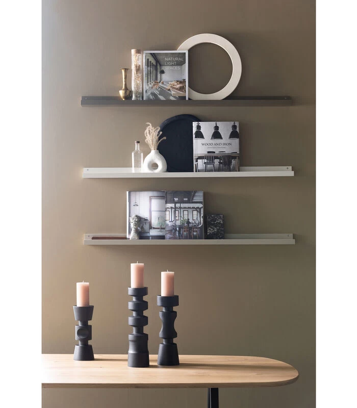 Midi Kandelaar - Mangohout - Zwart - 41x11x11 4 Midi Kandelaar - Mangohout - Zwart - 41x11x11 - Afbeelding 2