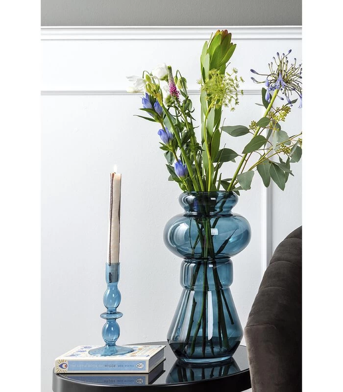 PRESENT TIME Vaas Morgana - Glas Donker Blauw - Medium - 18x35cm 5 PRESENT TIME Vaas Morgana - Glas Donker Blauw - Medium - 18x35cm - Afbeelding 3