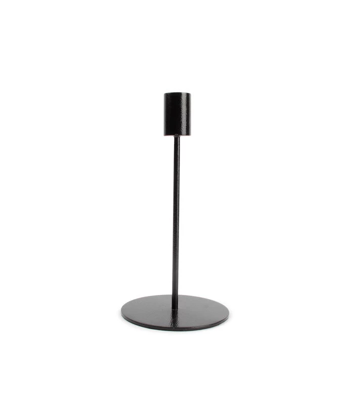 Kandelaar 10xH20cm Metaal Zwart Pillar 3 Kandelaar 10xH20cm Metaal Zwart Pillar