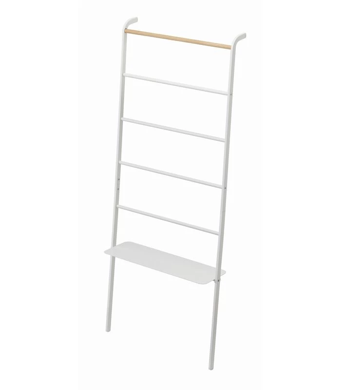 Yamazaki Ladder Hanger Wide With Rack - Tower - White 3 Yamazaki Ladder Hanger Wide With Rack - Tower - White