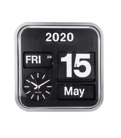 Karlsson Wandklok Big Flip - Zilver/Zwart - 43x43x16cm 5 Karlsson Wandklok Big Flip - Zilver/Zwart - 43x43x16cm -Professionele winkel voor decoratieve artikelen d90556f7ce3f4e3592eaa69a457fbfe9