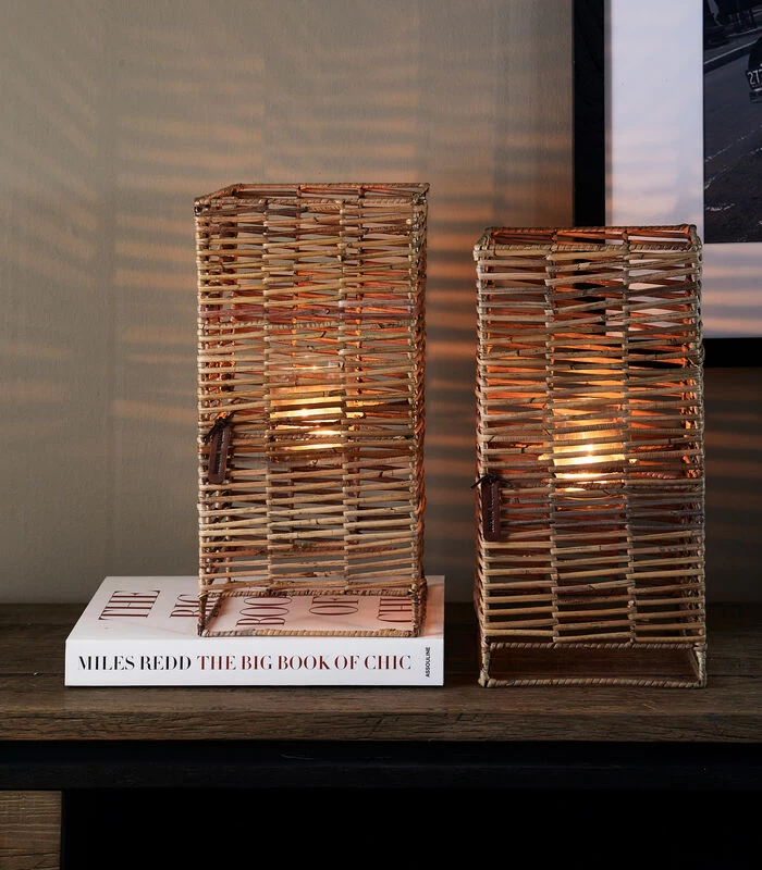 Windlicht Rustic Rattan Plaisance Naturel 4 Windlicht Rustic Rattan Plaisance Naturel - Afbeelding 2