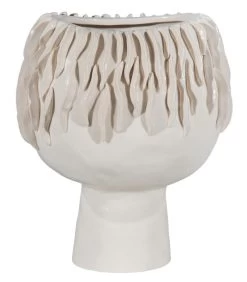 BePureHome Seaweed Vaas - Keramiek - Off White - 22x19x15