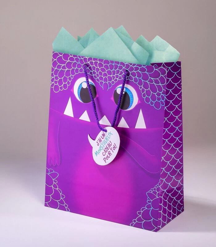 Geschenkentas L 26 X H 32,5 X P 12,5 Cmmonstre Rigolo 3 Geschenkentas L 26 X H 32,5 X P 12,5 Cmmonstre Rigolo