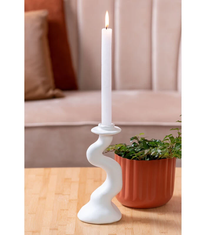 PRESENT TIME Kaarsenhouder Organic Swirl - Wit - 12x11,5x25,5cm 5 PRESENT TIME Kaarsenhouder Organic Swirl - Wit - 12x11,5x25,5cm - Afbeelding 3