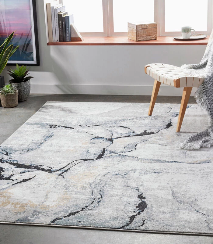 Abstract Marmer Effect Vloerkleed 4 Abstract Marmer Effect Vloerkleed - Afbeelding 2