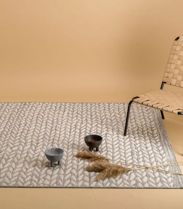 Leaves Vloerkleed Grijs 4 Leaves Vloerkleed Grijs - Afbeelding 2