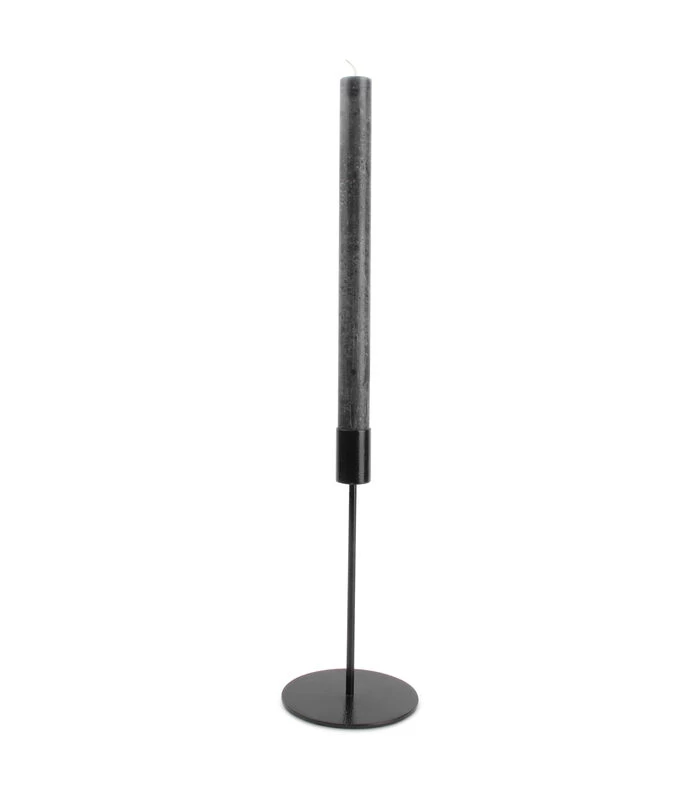 Kandelaar 10xH20cm Metaal Zwart Pillar 4 Kandelaar 10xH20cm Metaal Zwart Pillar - Afbeelding 2
