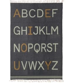Kindertapijt Alfabet Grijs