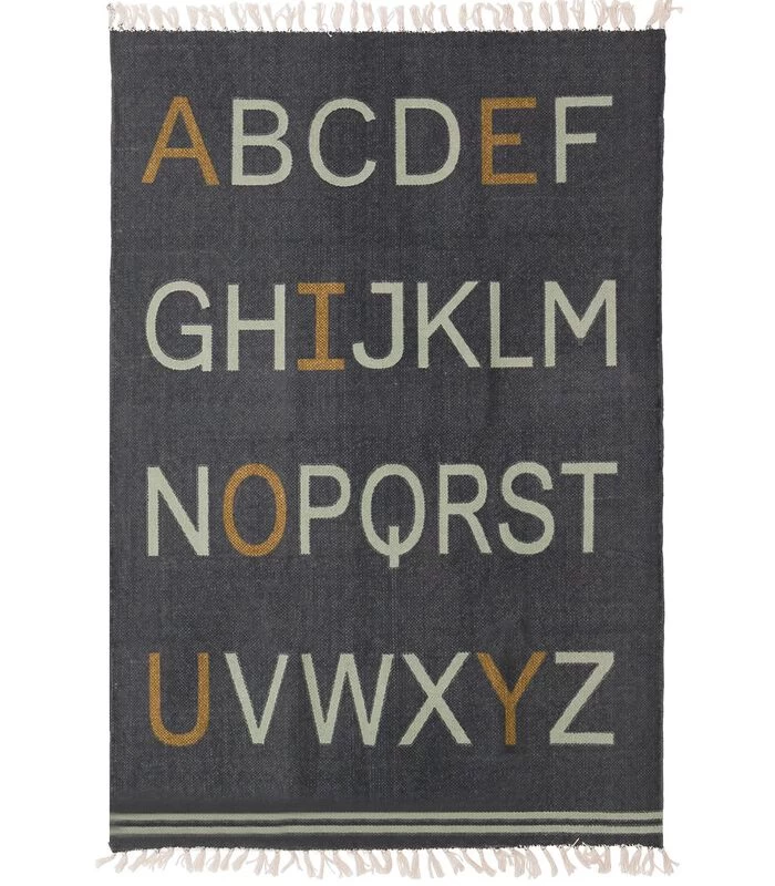 Kindertapijt Alfabet Grijs 3 Kindertapijt Alfabet Grijs
